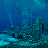 Reportage above and below of Italy fresh water, Capo d'Acqua spring, Abruzzo photographed by the photographer Silvia Boccato